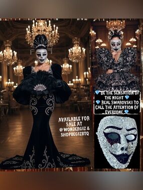 🆕Rhinestone Bedazzled Masquerade Bling Face Mask For Halloween,Mardi Grass &More